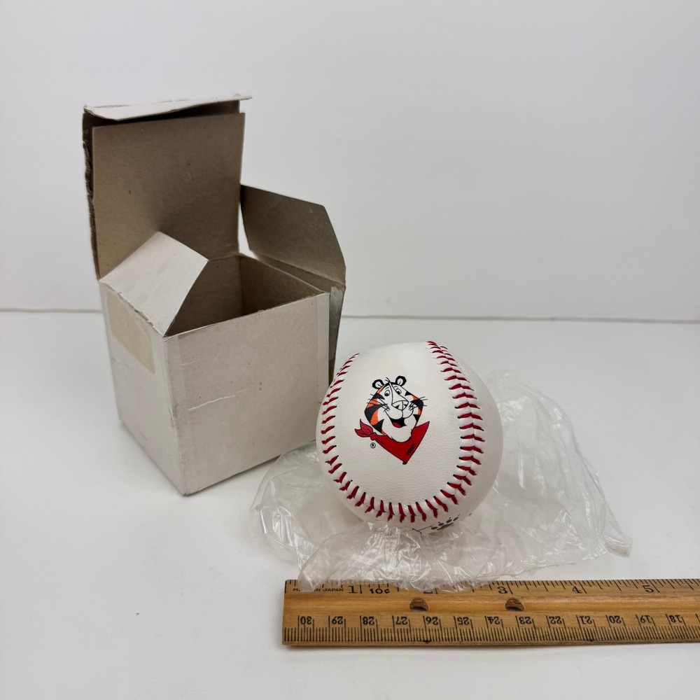 90s Tony Tiger Official Baseball Regulation Size Weight Frosted Flakes w‎ Box